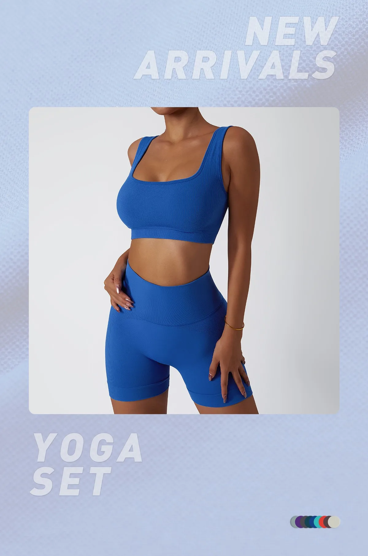 Summer Sport Yoga Workout 2PCS Training Wear Ribbed Seamless Set Womens Biker Shorts Gym Sets