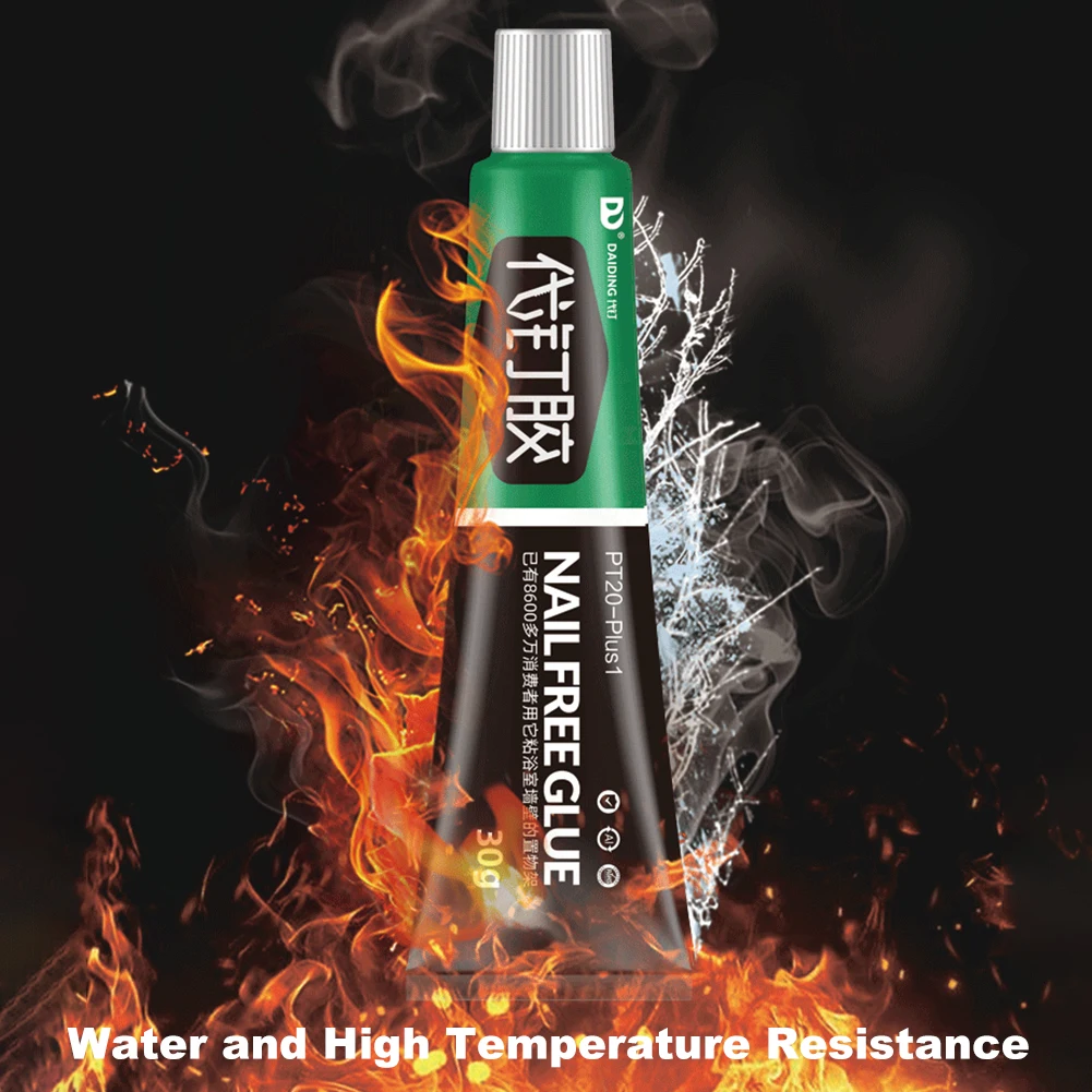 60g All-purpose Glue Quick Drying Glue Strong Adhesive Sealant Fix Glue Nail Free Adhesive for Plastic Glass Metal Ceramic