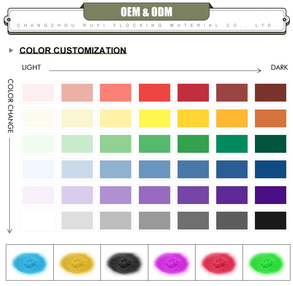 Nylon Velvet Flock powder Flocking Powder for Puff Makeup Custom Color Textile Wholesale 0.8D-3.3D