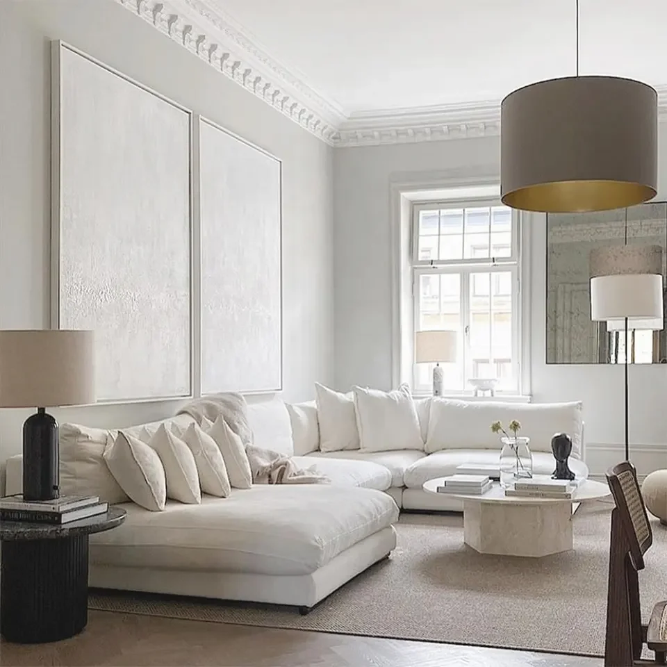 ATUNUS Nordic White Modular Sectional Sofa New Design Loveseat High Fashion Unique Love Seat Couch Wholesale Furniture Factory