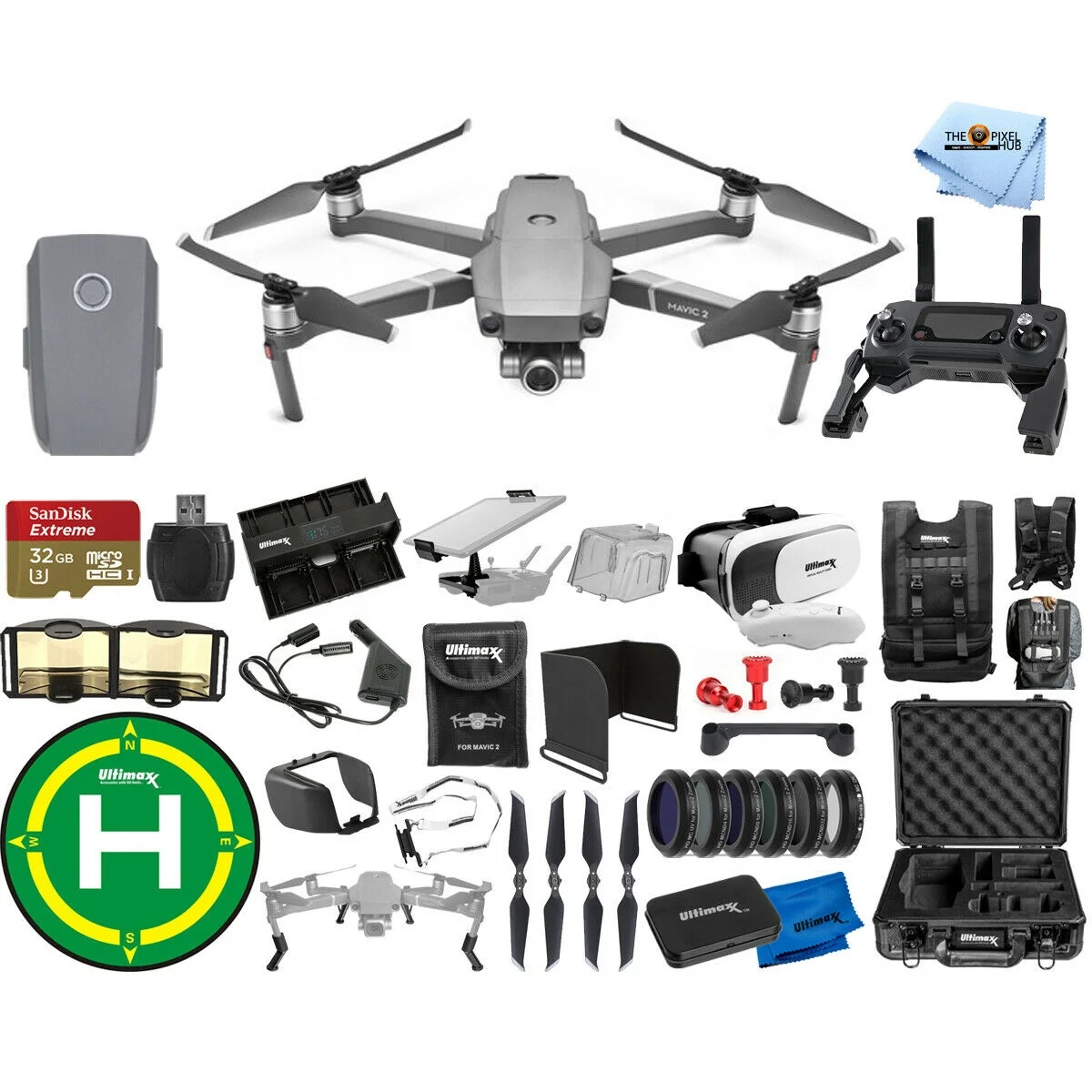 Wholesale Original and New DJI Mavic 2 Zoom Drone Fly More Kit w 24-48mm Lens Full HD Video + Memory Bundle