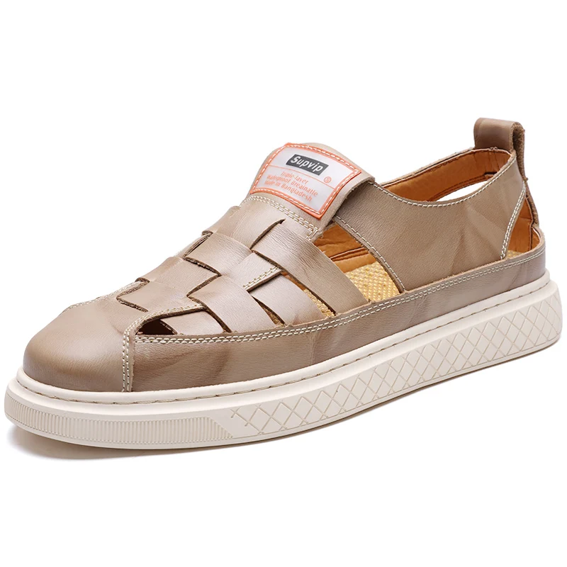 
Summer design genuine leather hand-made outdoor beach sandals for men 