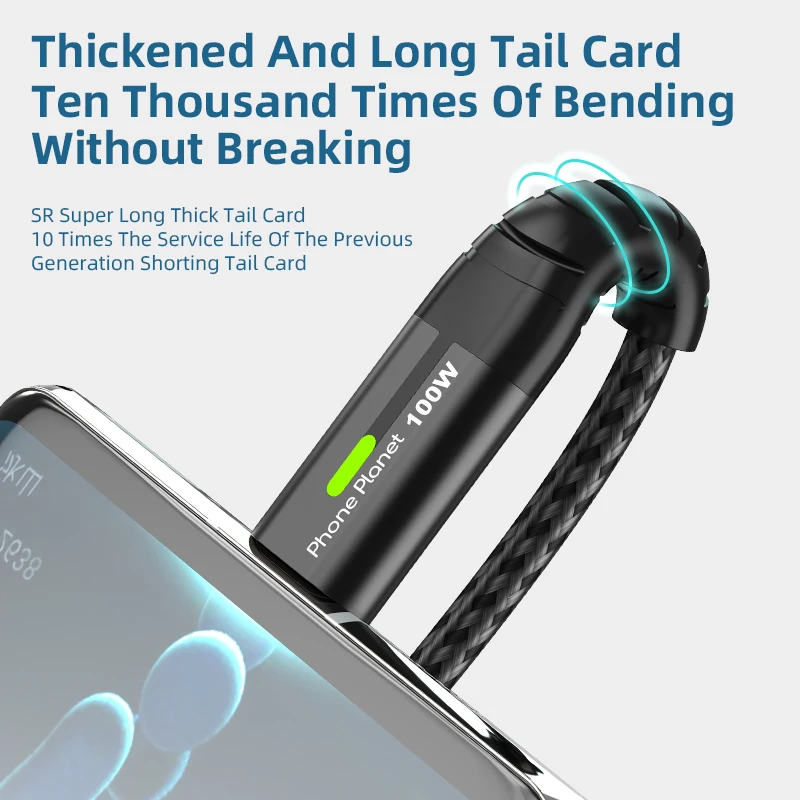 Custom 100W PD 5A QC 4.0 Fast Charging Type C to Type C Cable Nylon Braided Data Cable For Samsung Galaxy S22