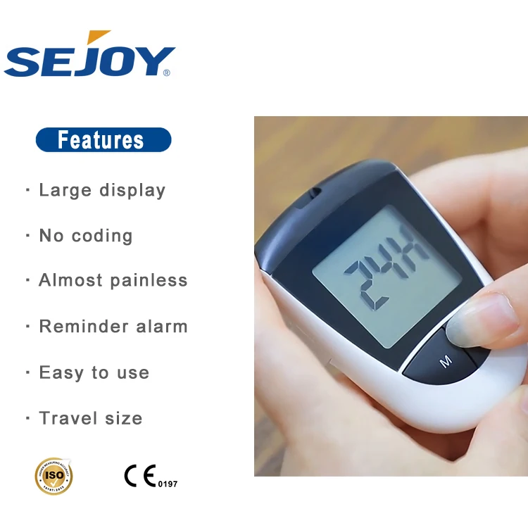 Sejoy Monitoring Glucose Meter Diabetes Glucometre Medical Blood Sugar Test Kit