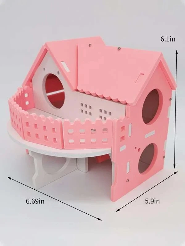 Hamster luxury two-storey villa Golden silk bear pet house Hamster bedroom large ecological board wooden hamster nest