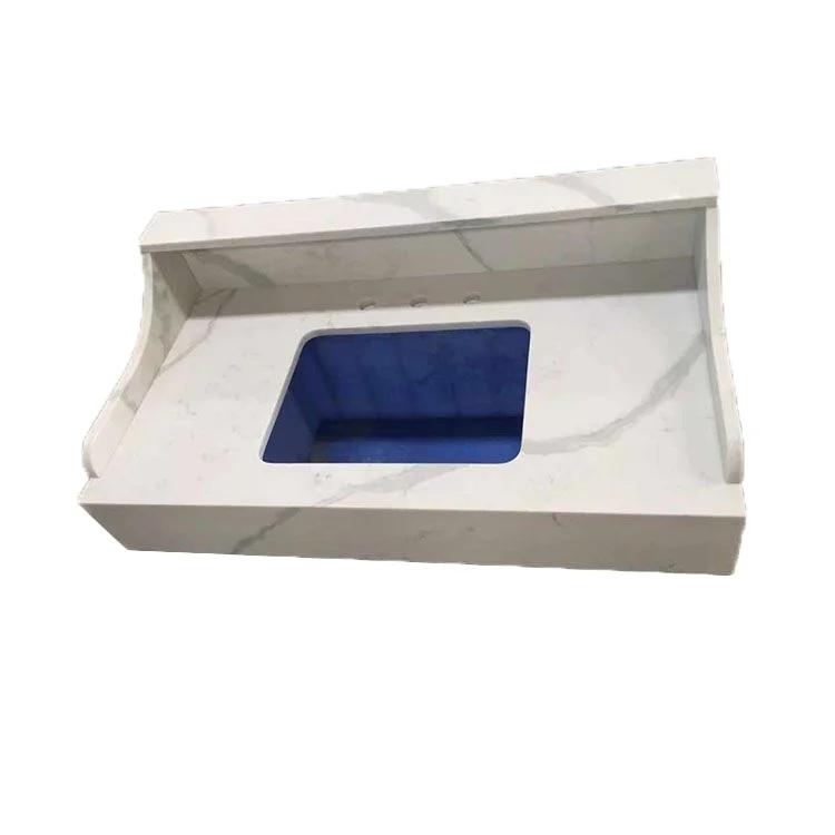 High performance polished white  quartz vanity tops kitchen counter tops table tops