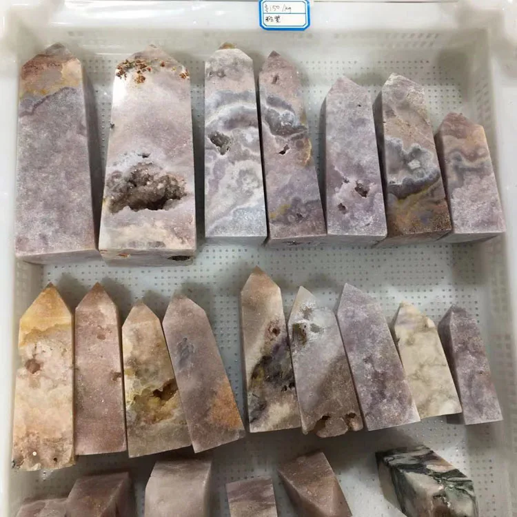 Natural Pink Amethyst Wands Towers Crystal Point For Feng Shui