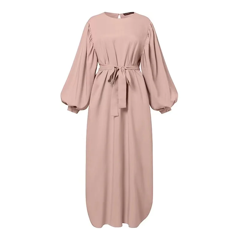 Wholesale Arabic Dubai Dress for Women Eid 2022 Puff Sleeve Moroccan Oman Kuwait Muslim Clothing