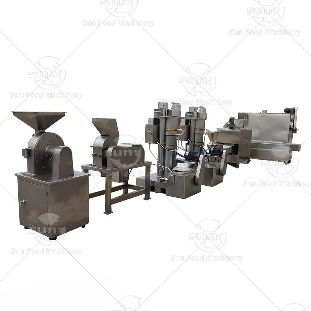 Wholesale natural cocoa powder milling equipment cocoa cake making machine cocoa bean processing line for chocolate plant