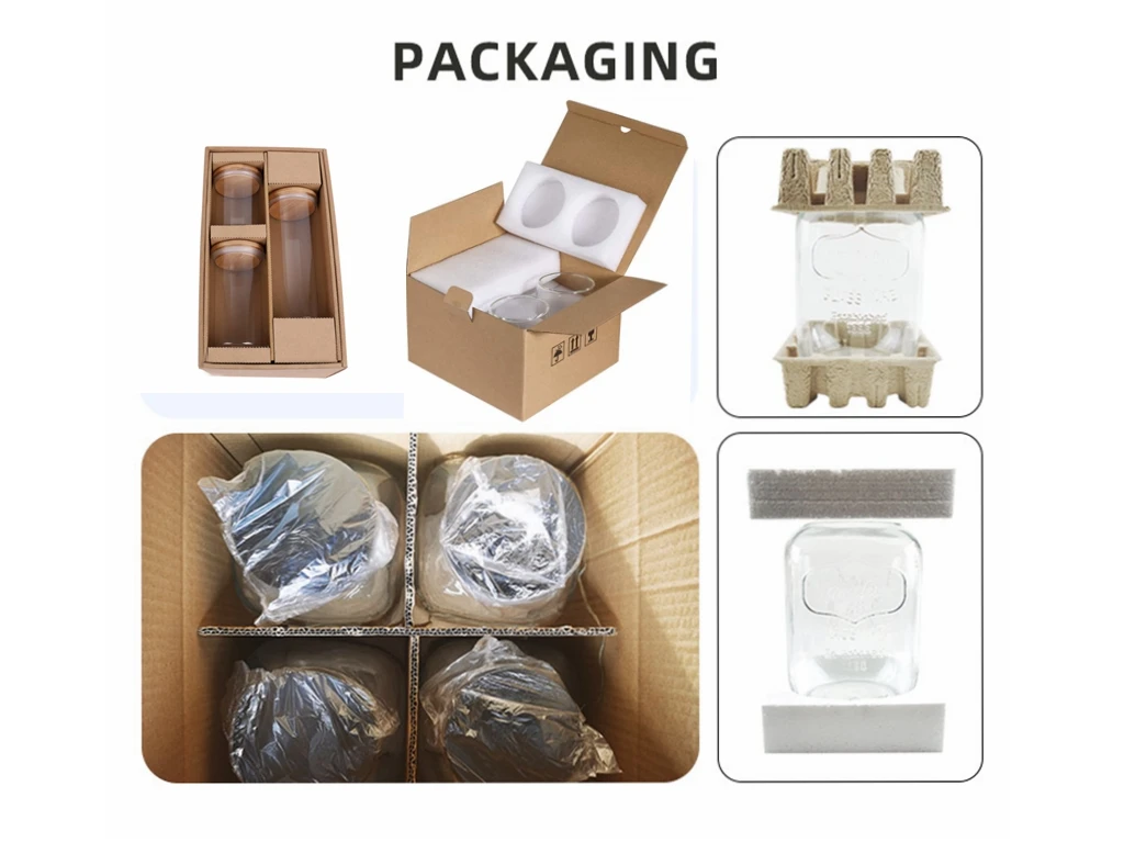 Heat Resistant Big Size Glass Jar Storage Canister With Wood Bamboo Lid  For Food Coffee Tea Candy Storage