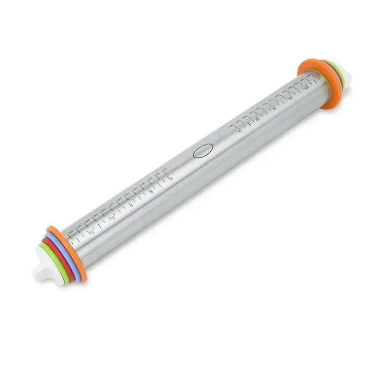 
New product ideas 2021 Home Use Stainless Steel Adjustable Rolling Pin With Measurement Gift Two Cake Molds Fine quality 