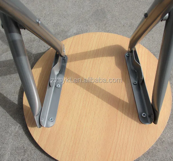 Zhangzhou factory wood folding stools with metal legs wholesale