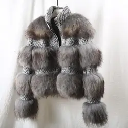 Manufacturer Genuine Natural Raccoon Fur Coat Women Coat Natural Real Fur Jacket Dress Women