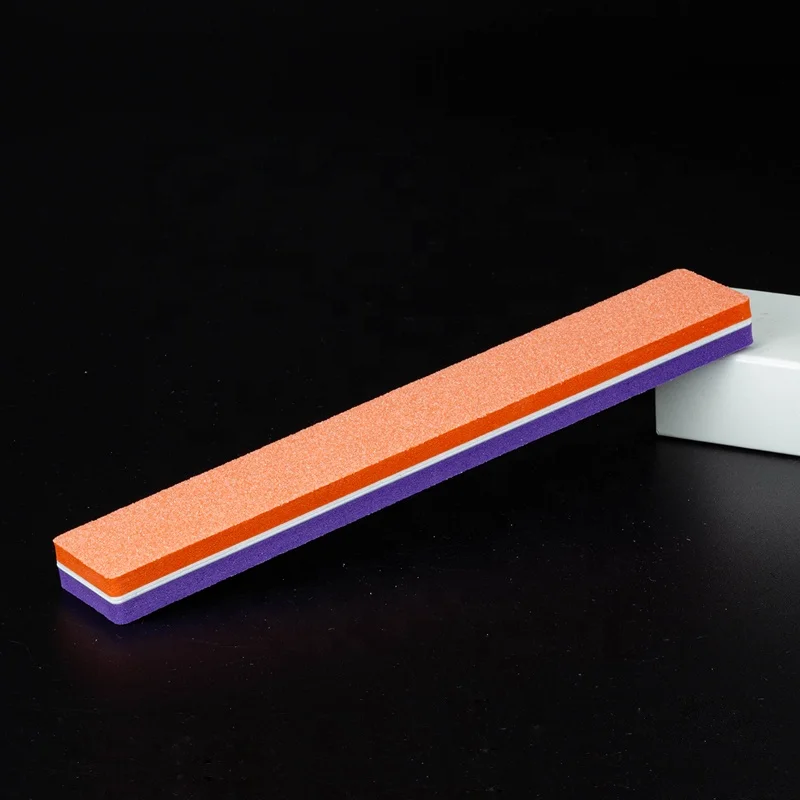 Orange Purple Double Color Side Square Wholesale High Quality Professional Custom Logo Sponge Nail Buffer Files 100/180
