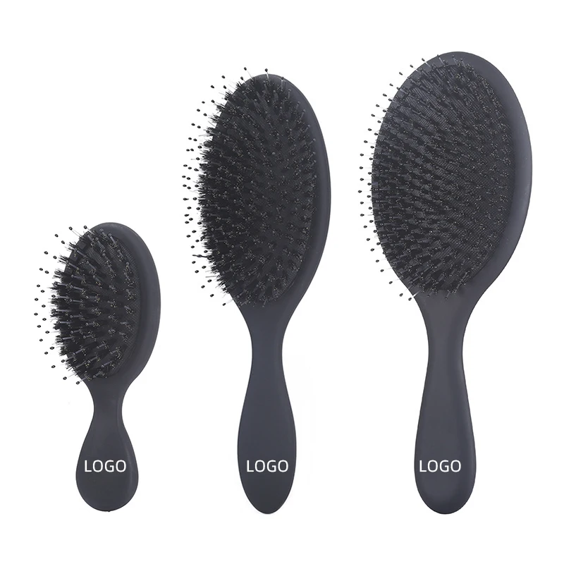 women mini travel size babe hair extension brush logo detangle top rated 100% pure nvegan boar bristle brush for extensions