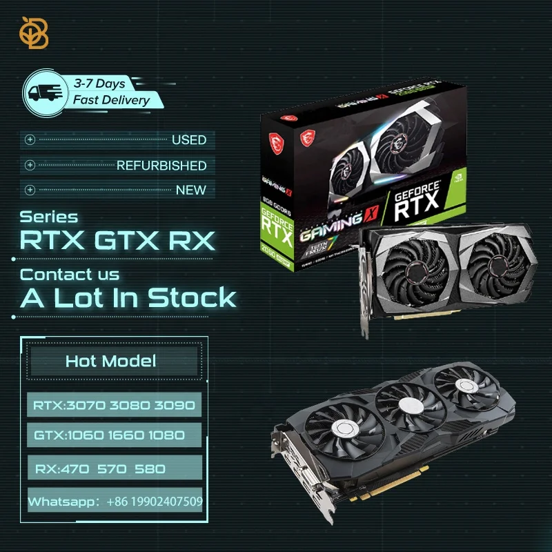 В наличии Новый б/у GTX 1080 Супер видеокарта 11GB GDDR6 352-бит Поддержка карт памяти GPU RTX GTX RX серии