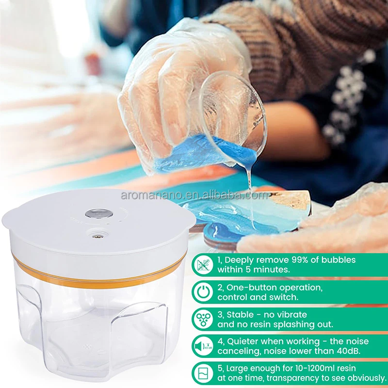 Wide Vacuum Degassing Chamber Compact Epoxy Resin Airless Machine for Silicone Resin Molds Arts Crafts Resin Bubble Remover