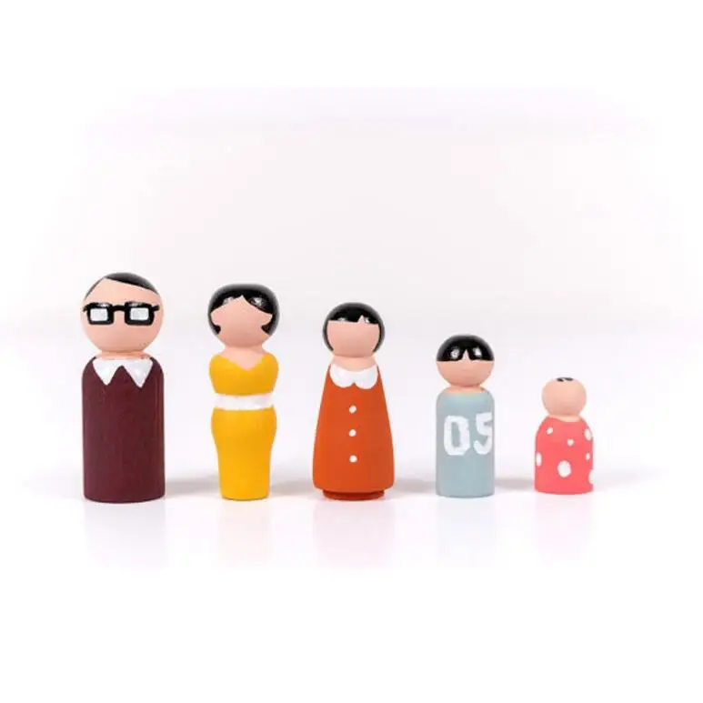 Natural Color Paint Set for kid DIY Unfinished Peg Doll