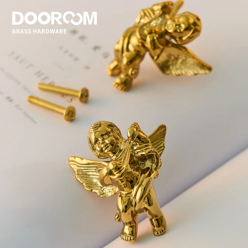 Латунные декоративные ручки для мебели Dooroom в виде стрекозы, скандинавские золотые ручки для ящиков, шкафов, дверей, шкафов, гардероба, комода, ручки