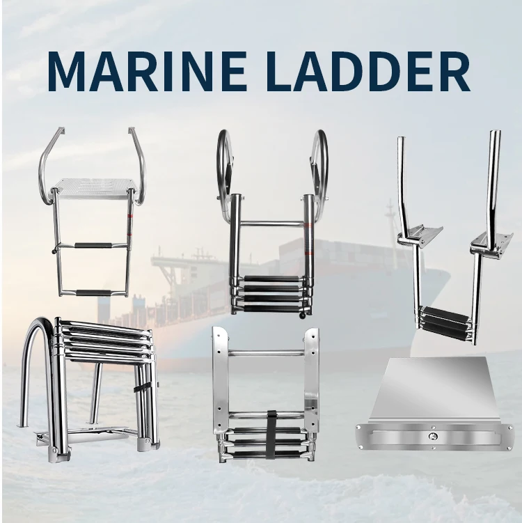 Hot Sale Stainless Steel Boat Ladder With Handrials Durable Marine Hardware For Boat