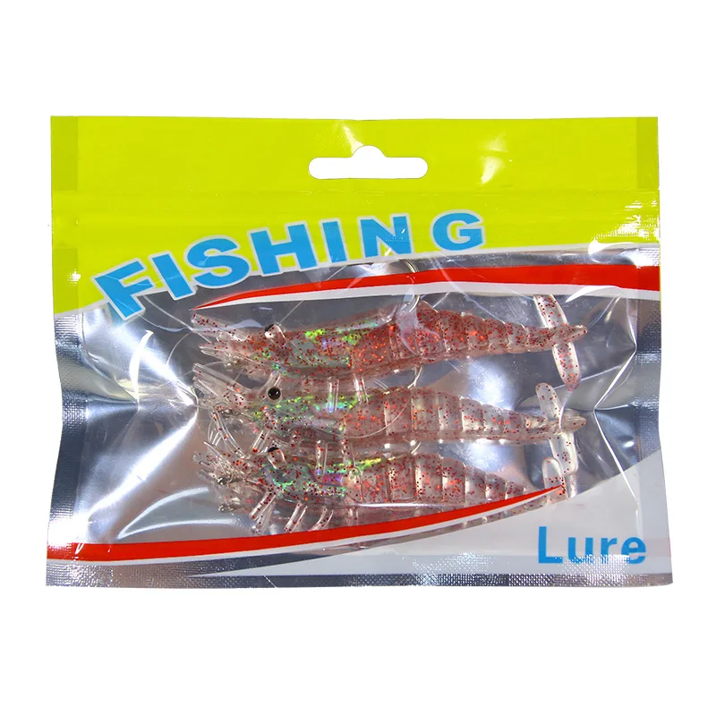 8.5cm 10g  Prawn bionic bait soft plastic  Fishing Lure With Hook Sea Fishing  silicone  Shrimp Soft Lure