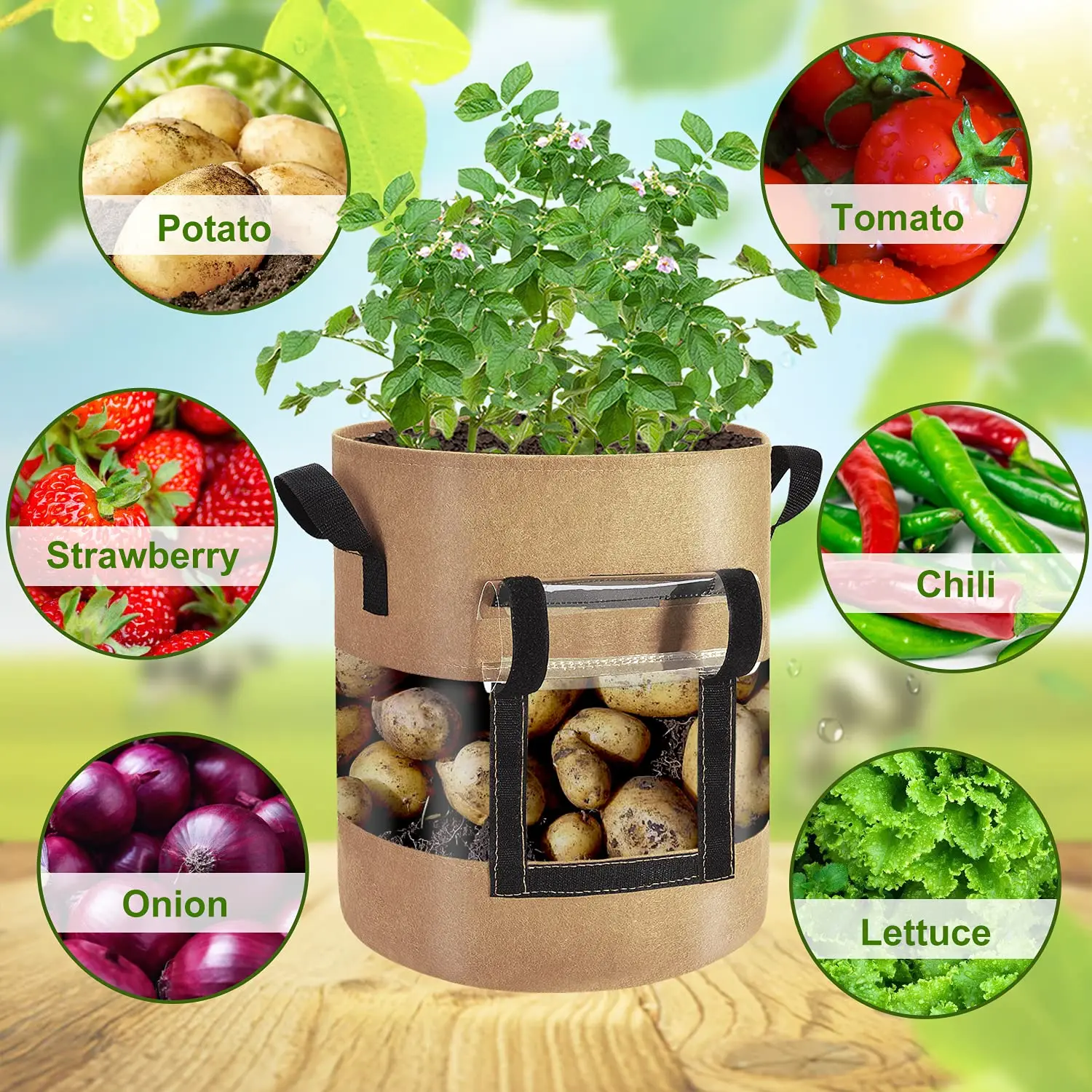 1/2/3/5/10/15 planter grow bag tree seeding pot fruit fabric plant pots Flower pot 100 gallon grow bags for planting vegetables