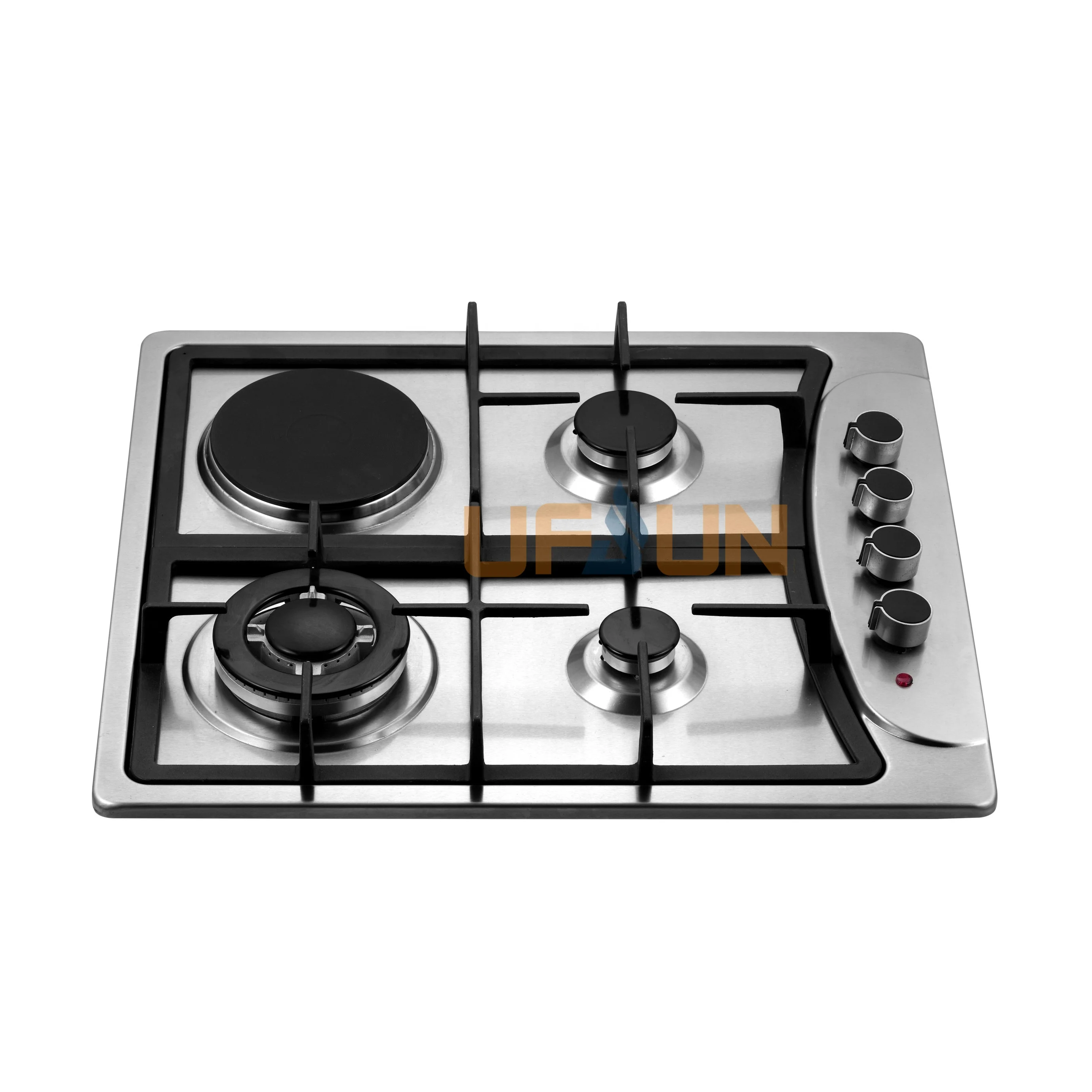 
Home appliances hotplate big fire system 4 burners 201# stainless steel wok burners cast iron burners top gas cooker hob 