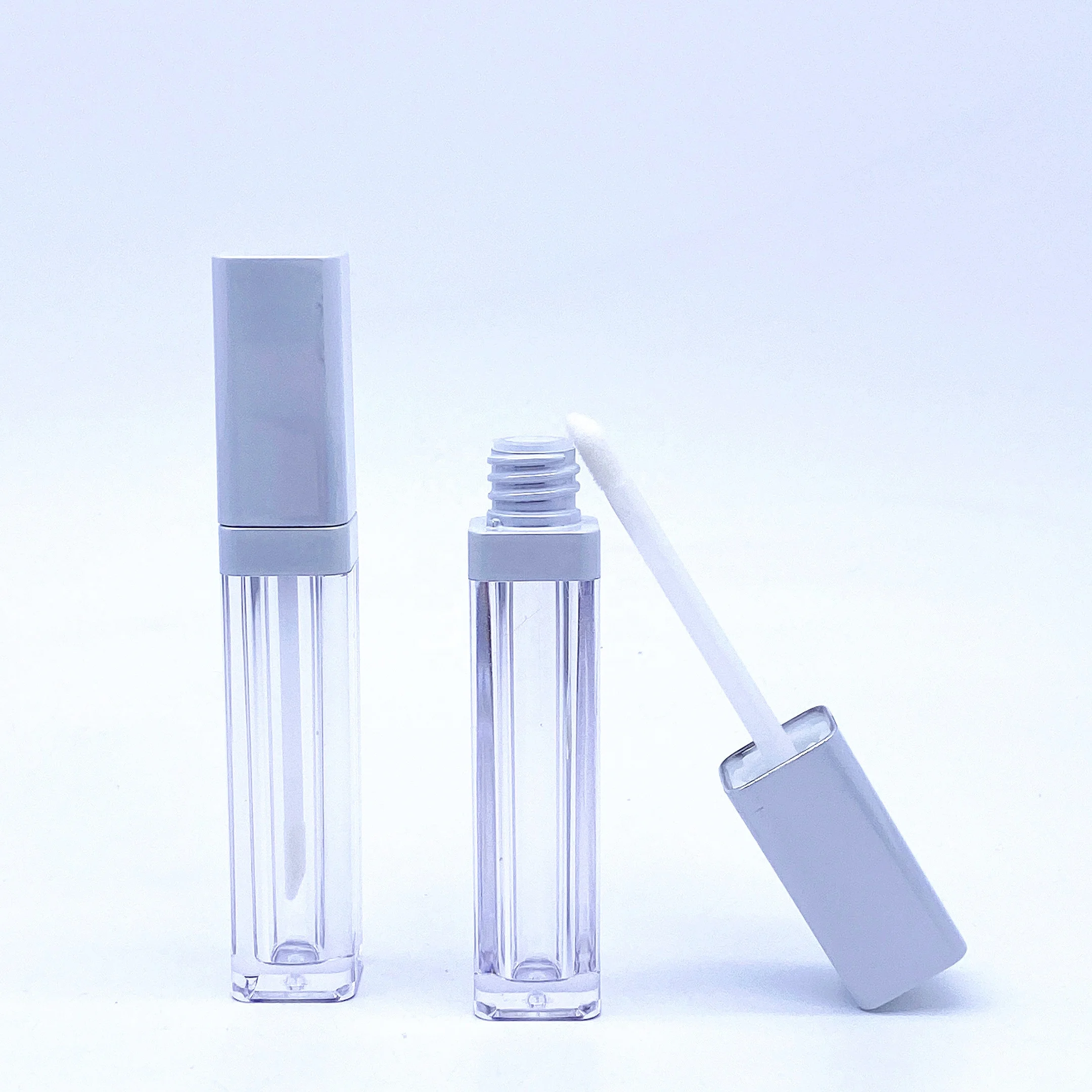 Square Empty 6.5ML Lip Gloss Tubes With Wand Custom Packaging Transparent Liquid Lipstick Container With Applicator