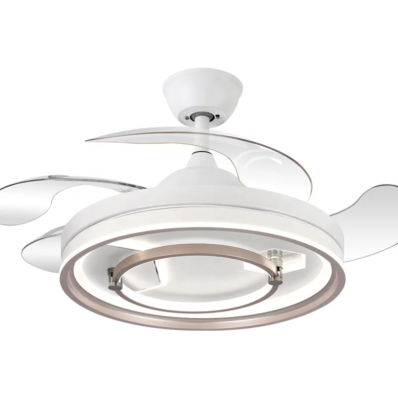 Y074 New 42 inch wave shaped invisible fan light 110 220v decorative bladeless remote control