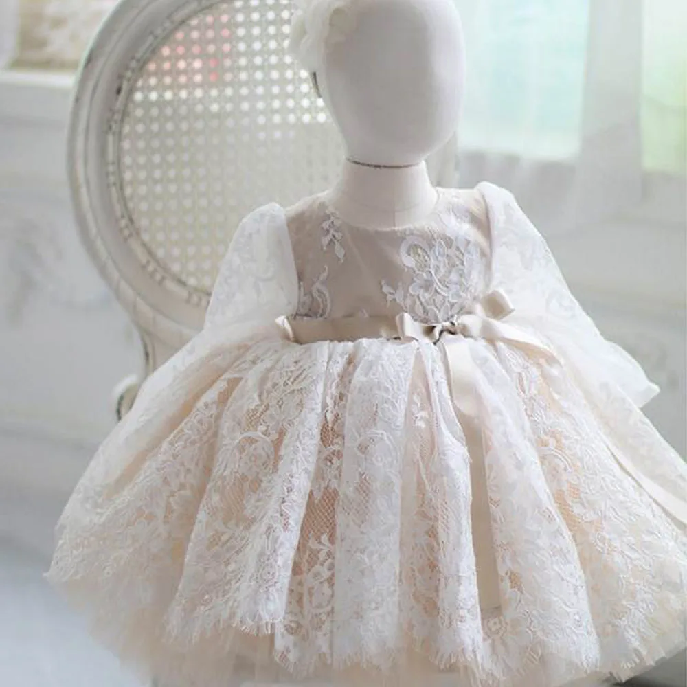Lovely Baby Clothes Princess Ball Gown Infant Formal Birthday Baptism Party Wear Kids Flower Girl Dresses