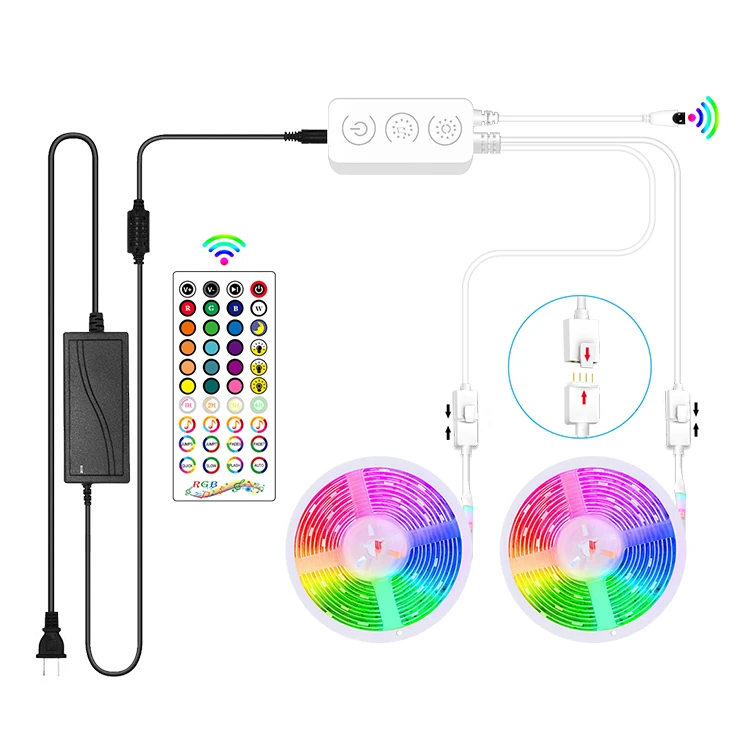 APP bluetooth Led Strip Lights 20m Rgb 5050 Smd Flexible Ribbon Waterproof Rgb Led Light 5m 10m 40 Key Wireless Controller