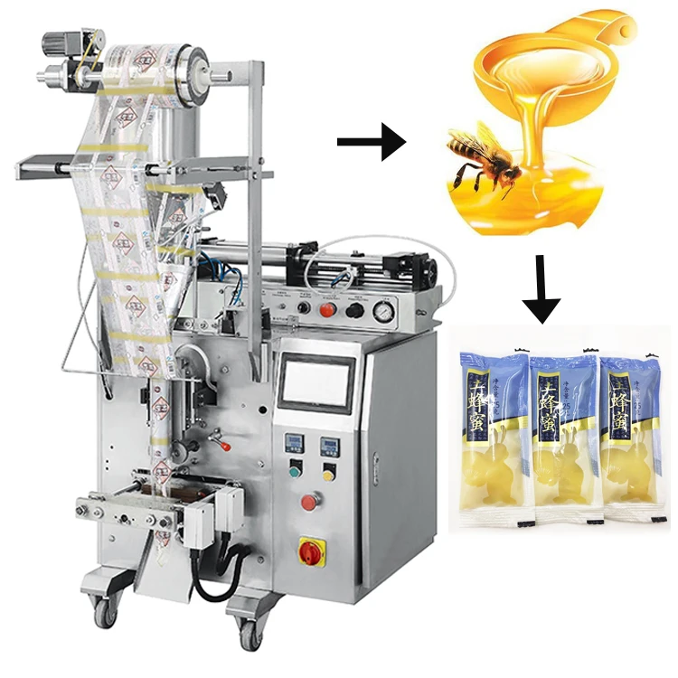 
honey small sachet and honey stick packet vertical heating mixing packing filling and sealing machine price 
