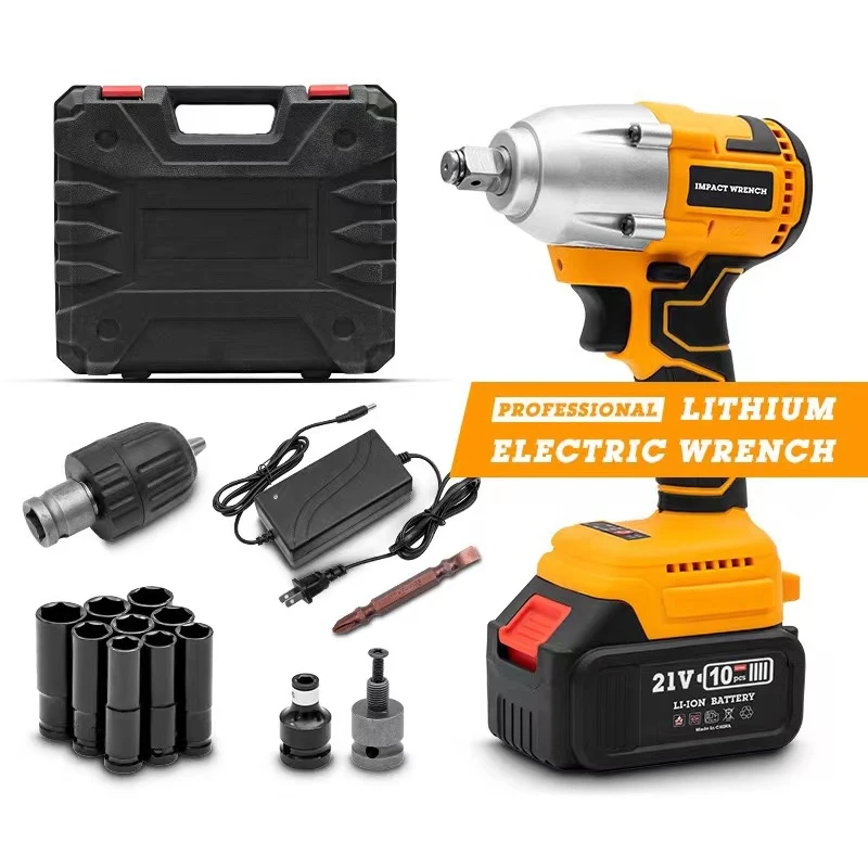 High quality heavy duty auto repair high power cordless operation electric torque wrenches impact lithium wrench socket set