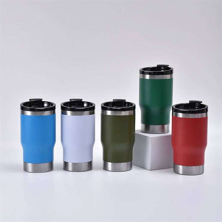 HAHA 14oz coffee mug with new lid Stainless Steel Can Bottle , 14oz Two-Way Lids Insulated Can Cooler, 4 in 1 can cooler