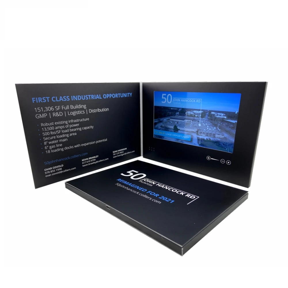 Custom-made Video Brochure 7 inch card portable video paper card display screen digital gift card pop up video book for business