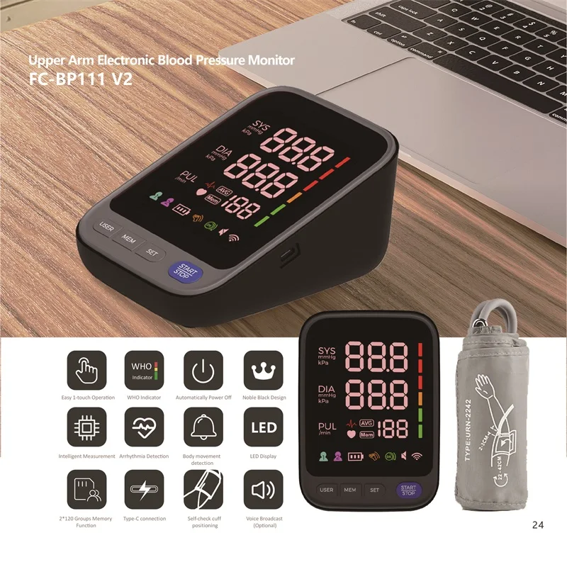 Heart Rate Blood Pressure Monitor Smart Portable Medical Device BP machine For Home Use