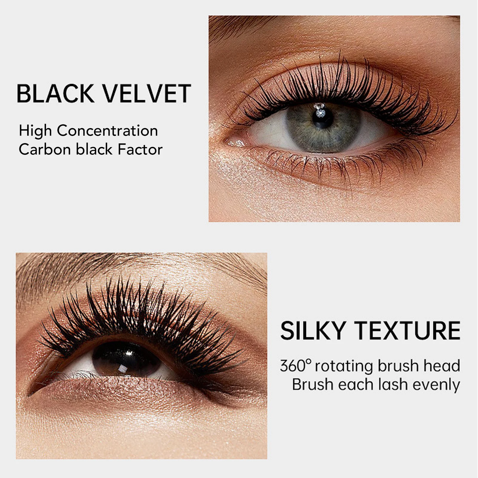 New  Mascara  with your own logo  Black Mascara  waterproof  Smooth  Long lasting  2 in  1 Mascara