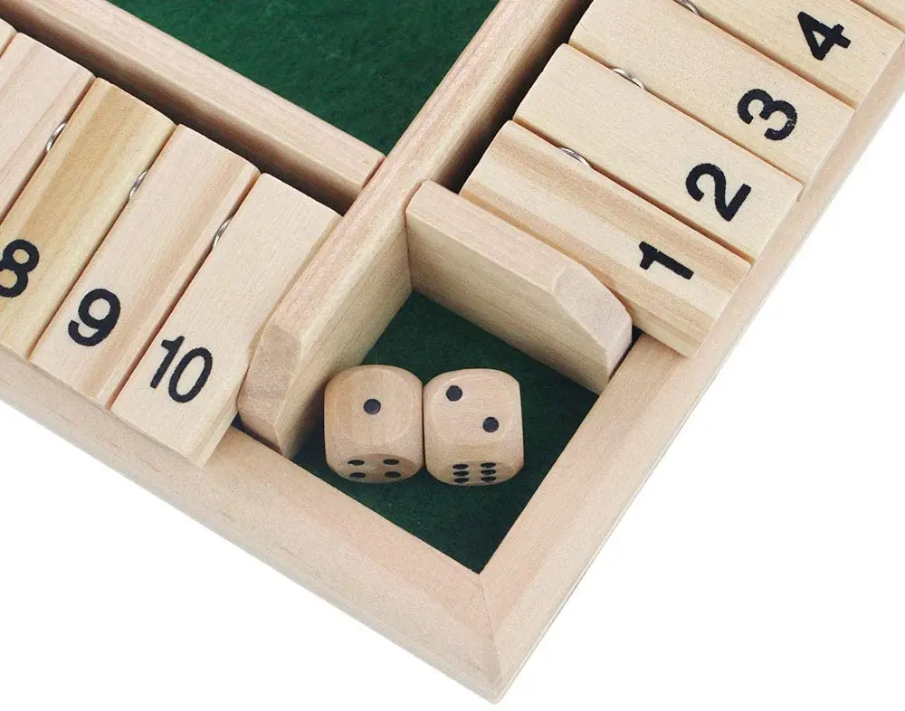 Настольная игра с надписью «Shut the box» для 2 игроков деревянная настольная производитель математики тренировочный подарок детей