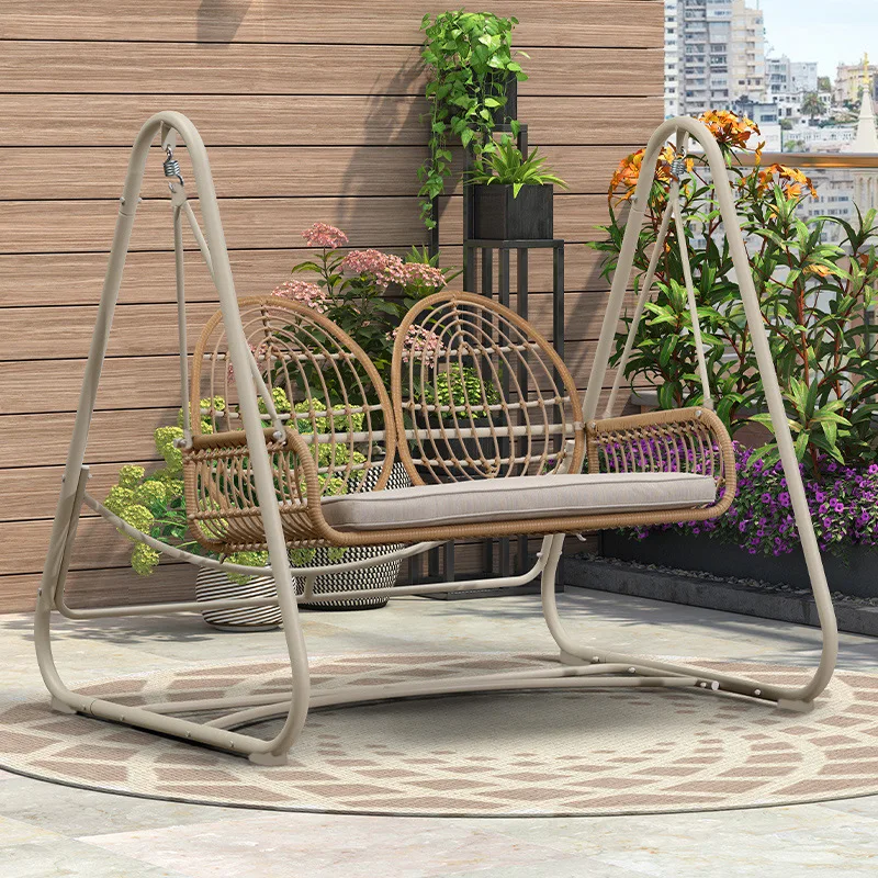 Outdoor swing hanging chair Home balcony single indoor cradle chair living room double Internet celebrity hanging basket