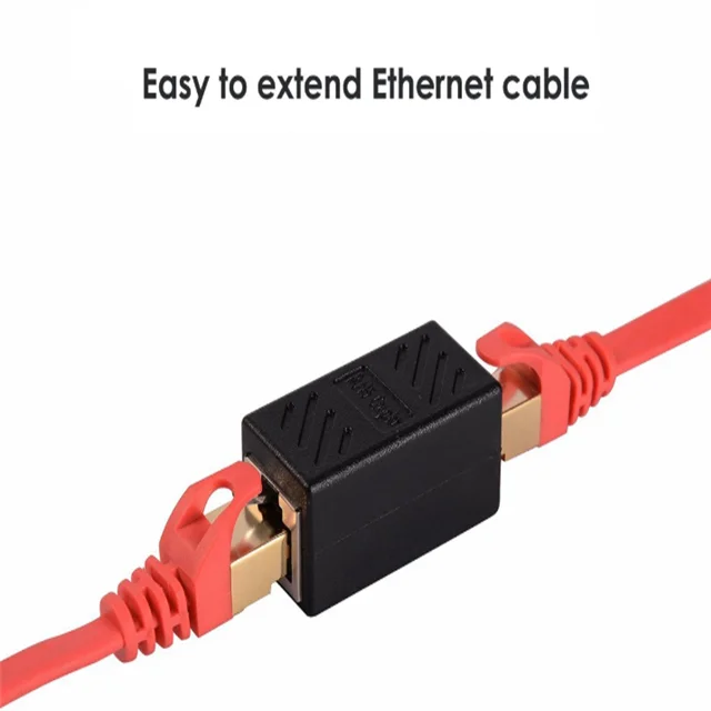 2 Pack  RJ45 Coupler Ethernet Inline Connector Plugs For Cat5 Cat5e Cat6e Cat7 Cable