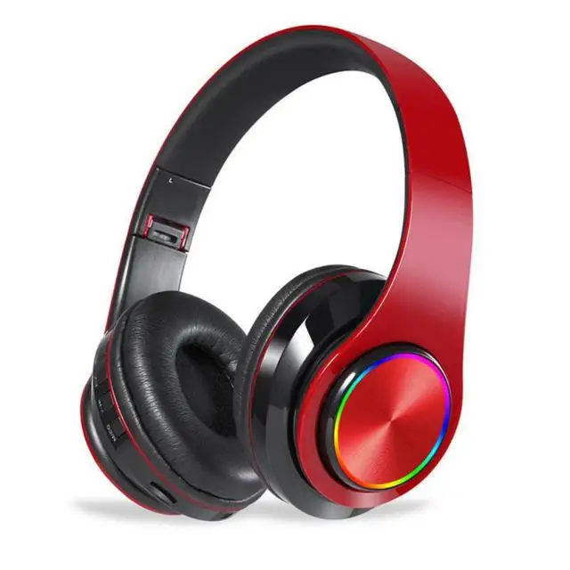 B39 Wireless Headphones Portable Folding Headset Mp3 Player With Microphone Led Colorful Lights Bt Headset With Uv
