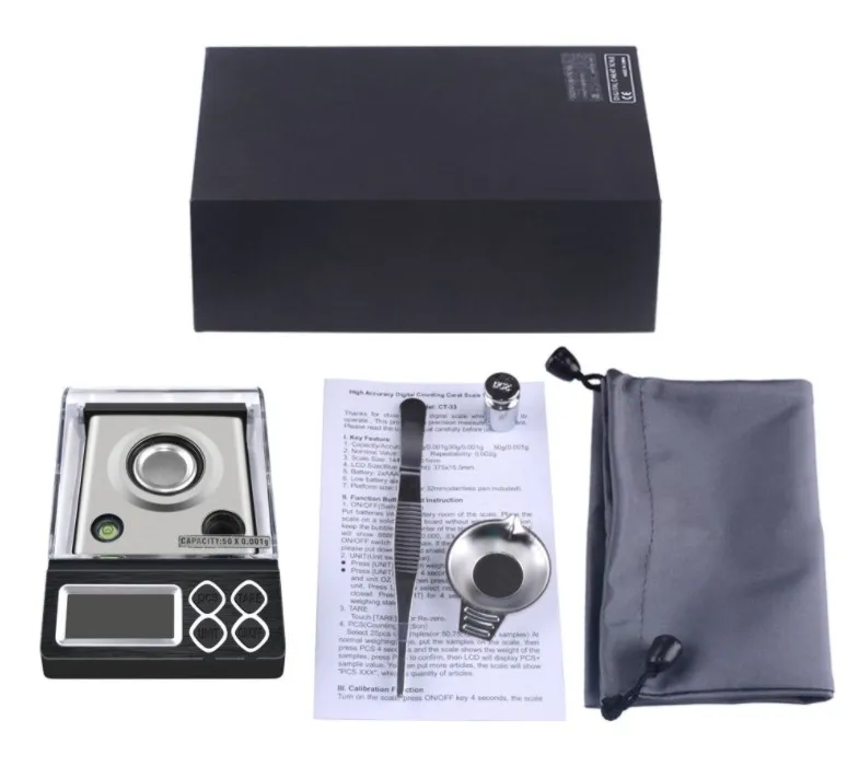 Высокоточные Электронные цифровые весы для ювелирных изделий, 50 г/0,001 г