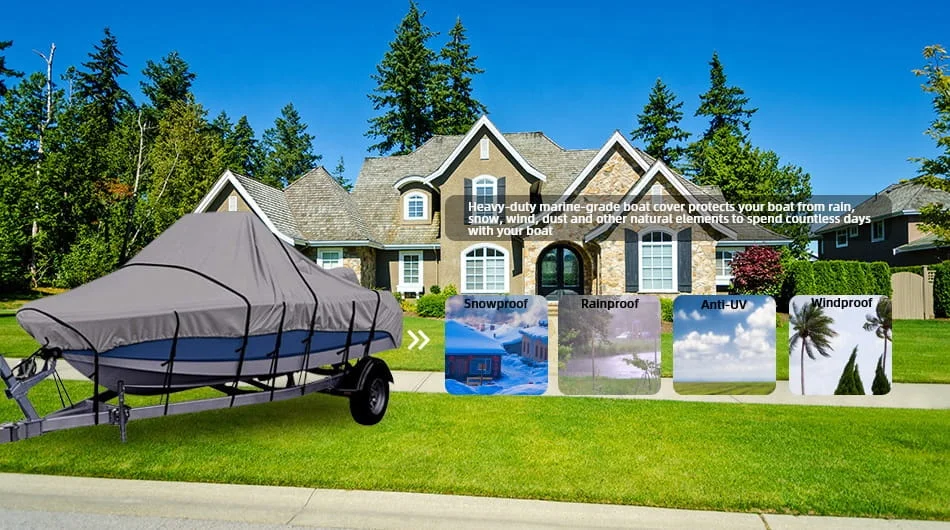 Breathable Durable Light Weight Polyester Oxford 420D  Boat Cover  Waterproof UV Proof