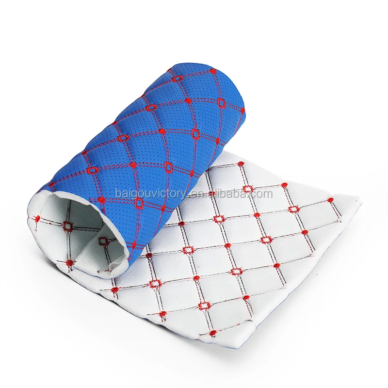 1.8M Width  Diamond Stitching Perforated Leather For Car Mats Making