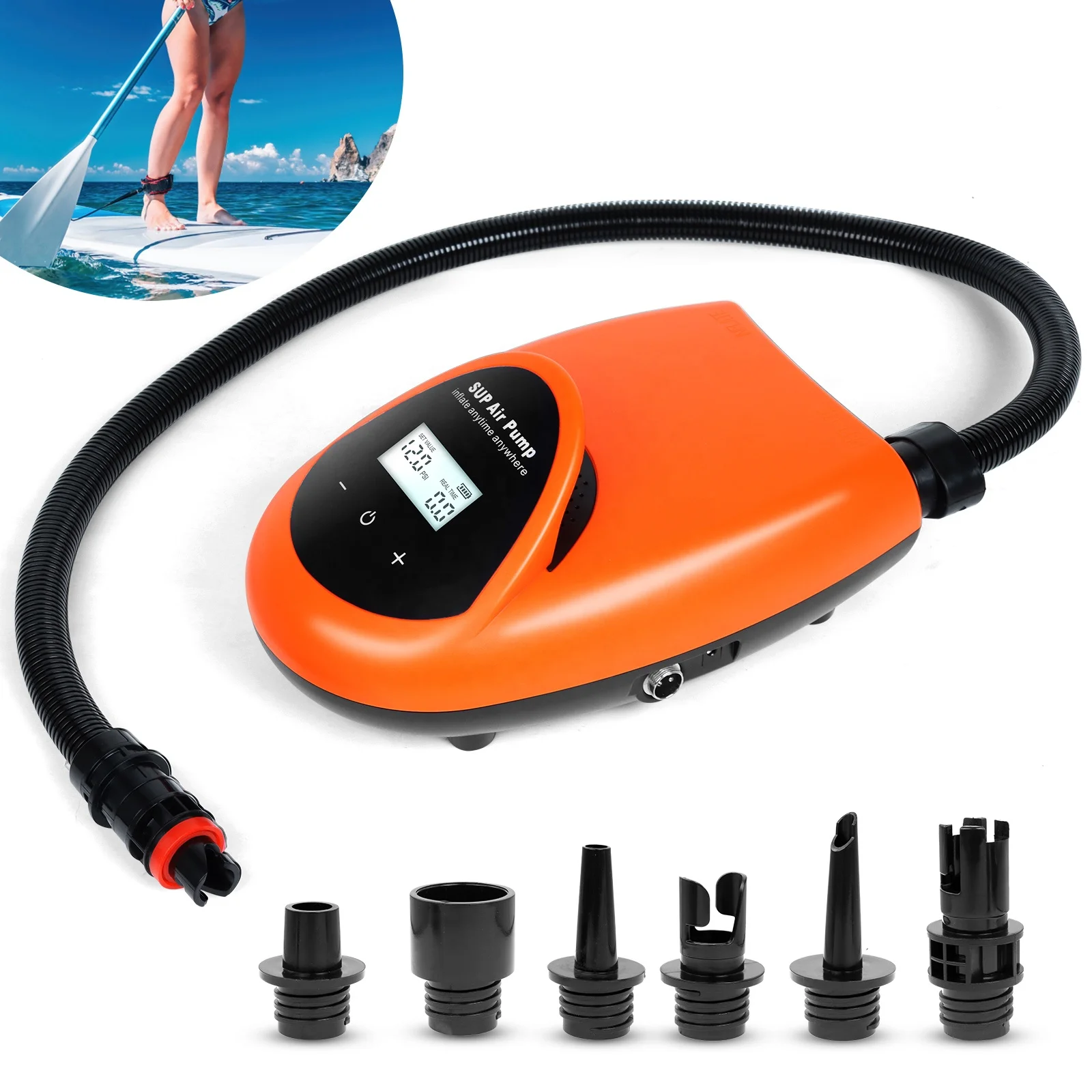 New design SUP OEM  paddle boards accessories electric rechargeable air pump car power portable electric sup air pump