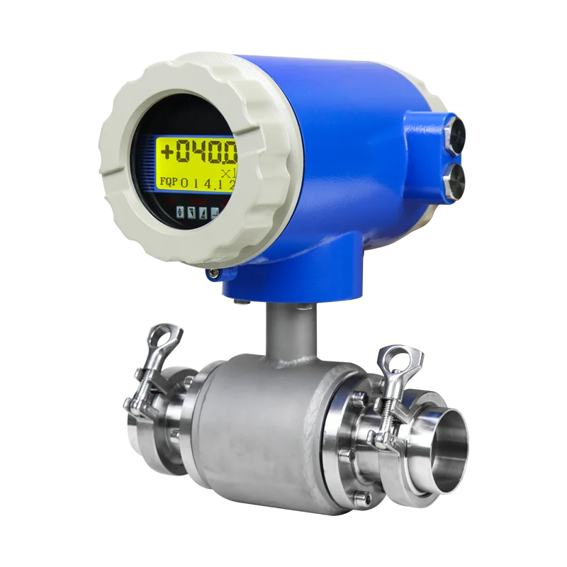 Tri-clamp connection Flowtech Water Flow Meter orange juice  Magnetic Flowmeter Electromagnetic Flow Meter