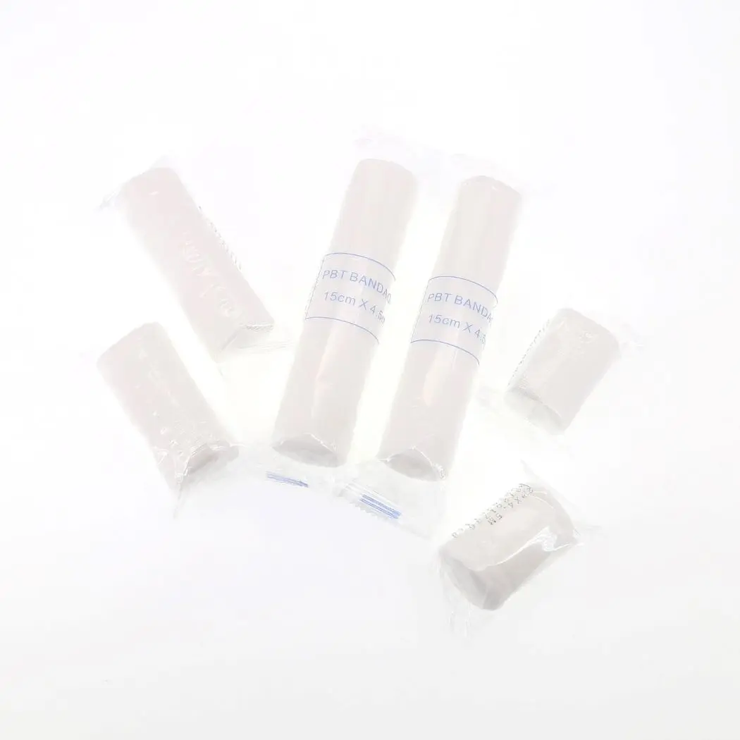 Medical Self-adhesive Cotton Nonwoven Raw/Bleached White Plain/Crepe PBT Bandage with Cohesiveness