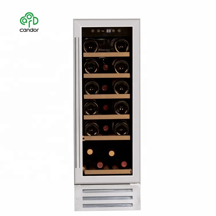 Stainless steel door and handle built-in under counter wine cooler with compressor 18 bottle volume