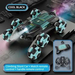 Qilong Six Wheels Climbing Rc Stunt Car 2.4G 360 Rotation Spray Dual-Mode Remote Control Car With Light Music Radio Control Toys
