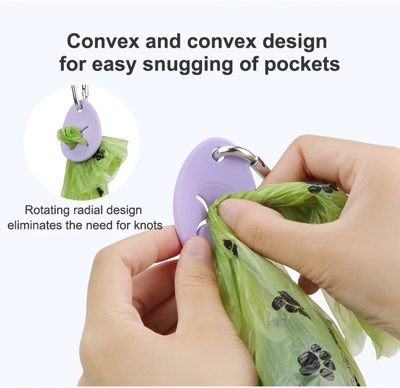 Custom Logo Doggy Leather Silicone Waste Bag Dispenser Waterproof Dog Pet Poop Bag Holder For Leash